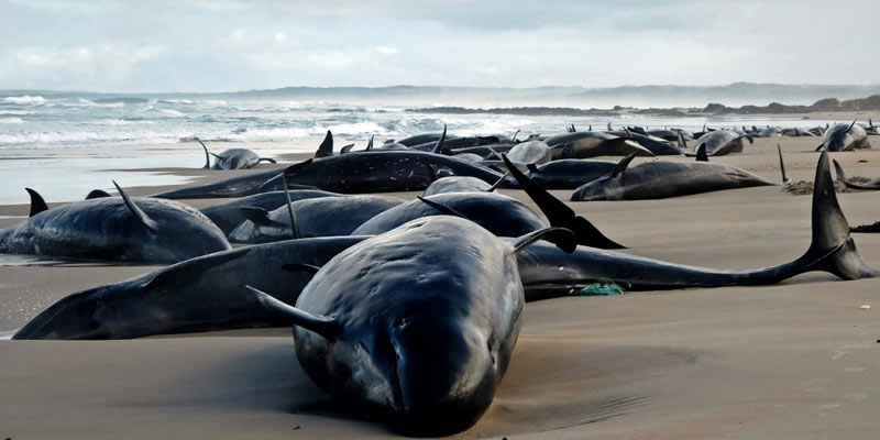 Over 150 false killer whales stranded in Australia's beach