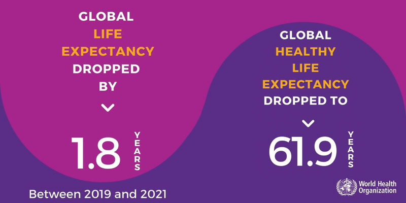 animation: global life expectancy changes for... COVID-19 eliminated a decade of progress in global level of life ...
